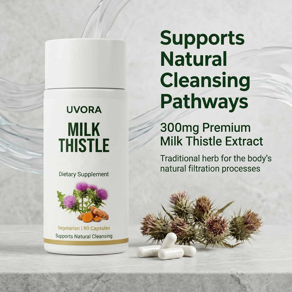 Uvora - Milk Thistle Extract,Uvora Premium Herbal Supplement with Milk Thistle Extract & Antioxidants – Supports Natural ification - FENGGESTORE20