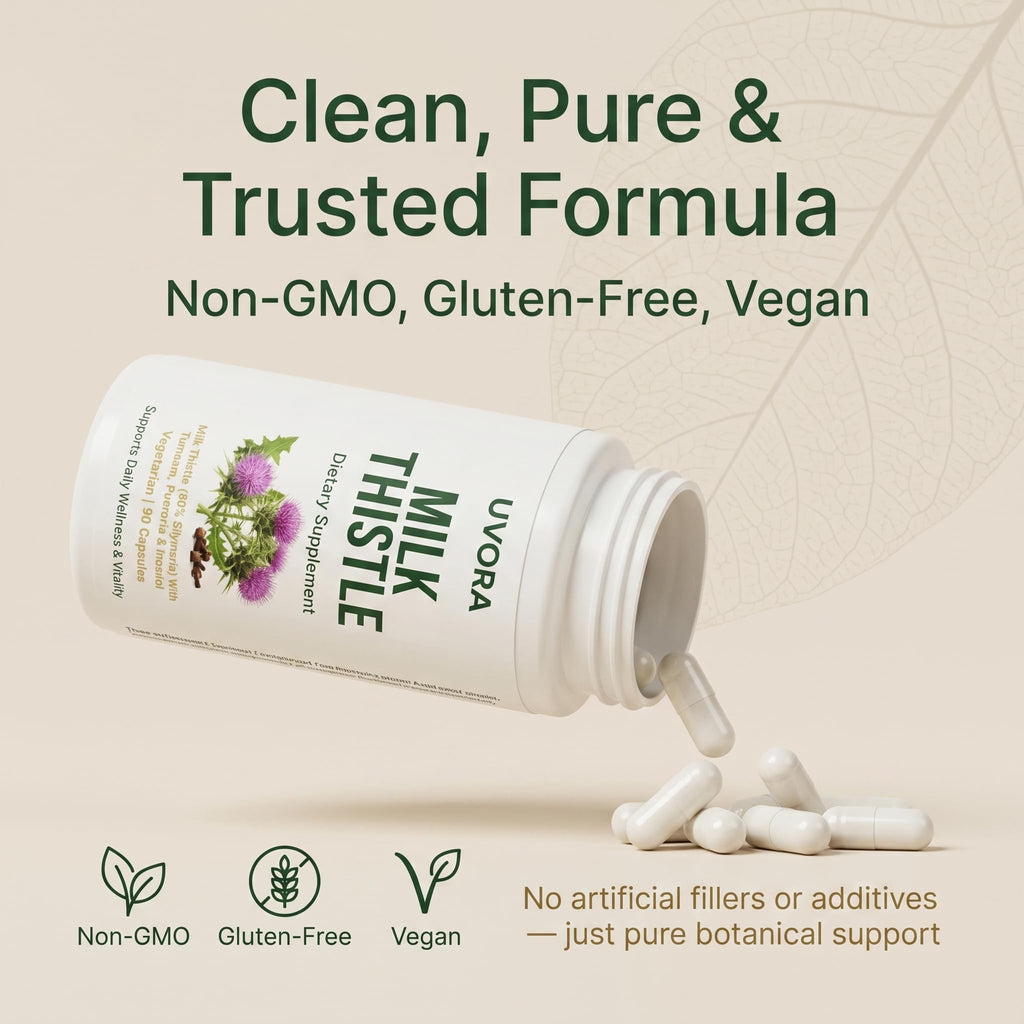 Uvora - Milk Thistle Extract,Uvora Premium Herbal Supplement with Milk Thistle Extract & Antioxidants – Supports Natural ification - FENGGESTORE20