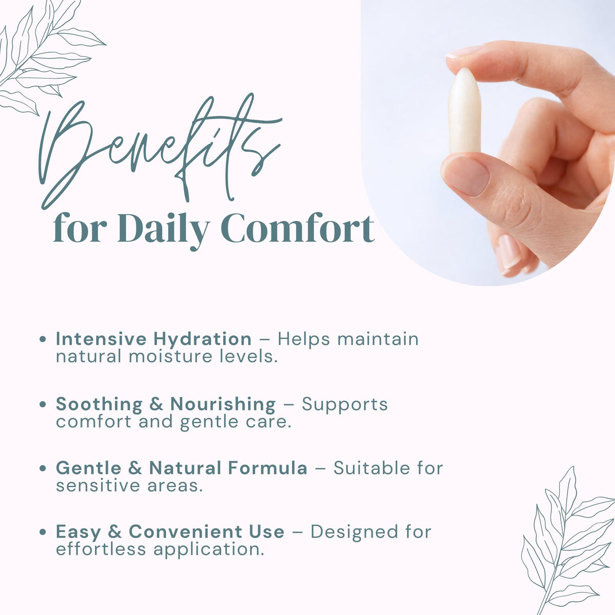 Vaginal Moisturizer for Women with Hyaluronic Acid - Hormone-Free - Intimate Moisturizer for Vaginal Dryness During Menopause - Ideal for Skin Revitalization, pH Balance & Post-Childbirth Recovery - FENGGESTORE20