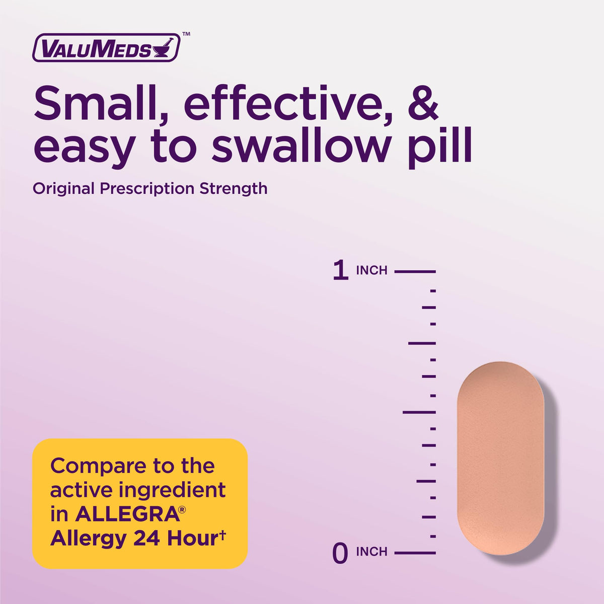 ValuMeds | Compare to Allegra | Fexofenadine HCl 180mg | 24-Hour Allergy Relief, Non-Drowsy Antihistamine Generic Medicine for Allergies, Hay Fever, Itchy Eyes | for Kids & Adults (100 Count) - FENGGESTORE20