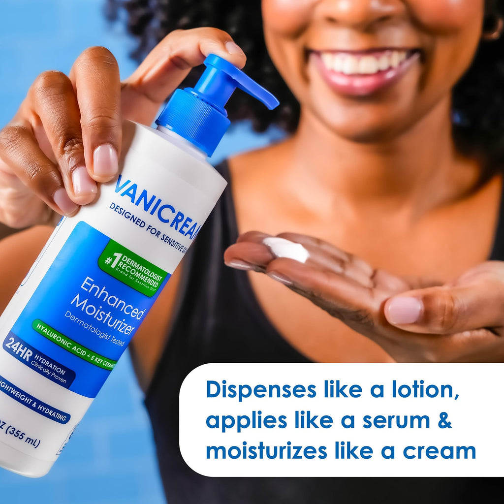 Vanicream Enhanced Moisturizer, 12 fl oz, Formulated without Common Irritants, Body Moisturizer, All-Day Hydration with Hyaluronic Acid - FENGGESTORE20