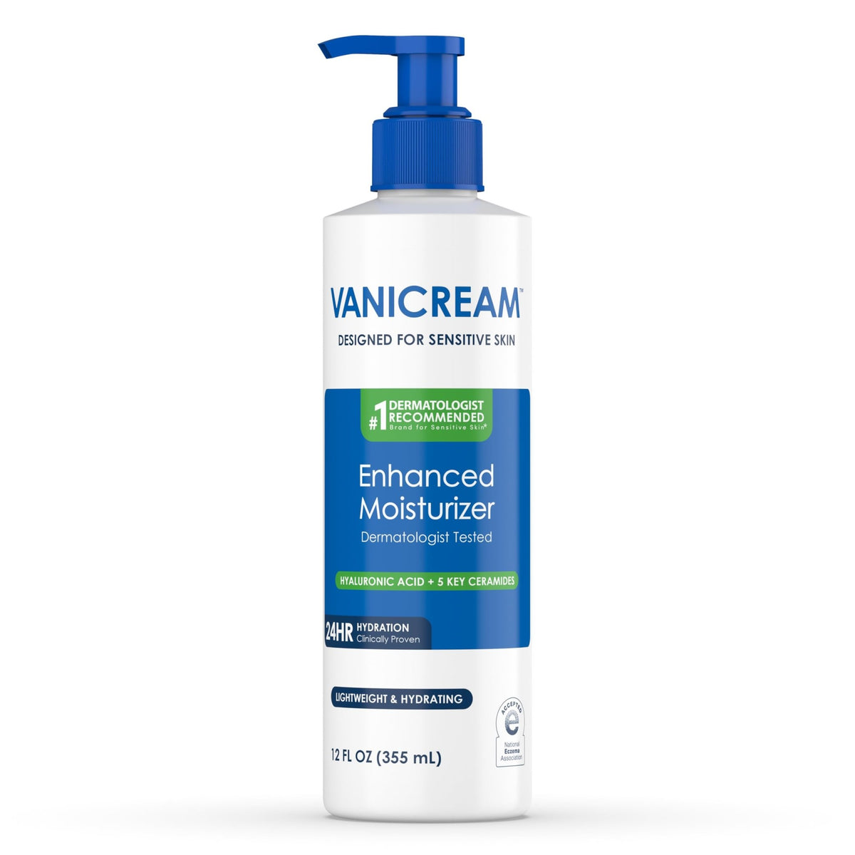 Vanicream Enhanced Moisturizer, 12 fl oz, Formulated without Common Irritants, Body Moisturizer, All-Day Hydration with Hyaluronic Acid - FENGGESTORE20