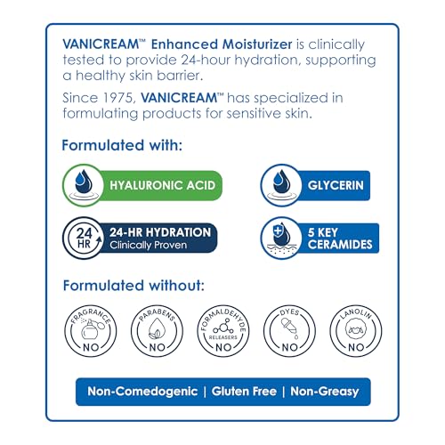 Vanicream Enhanced Moisturizer, 12 fl oz, Formulated without Common Irritants, Body Moisturizer, All-Day Hydration with Hyaluronic Acid - FENGGESTORE20