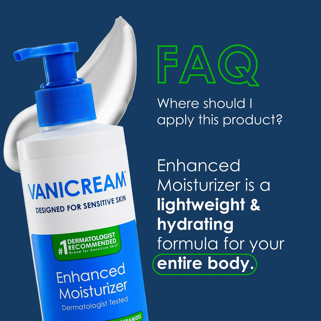 Vanicream Enhanced Moisturizer, 12 fl oz, Formulated without Common Irritants, Body Moisturizer, All-Day Hydration with Hyaluronic Acid - FENGGESTORE20