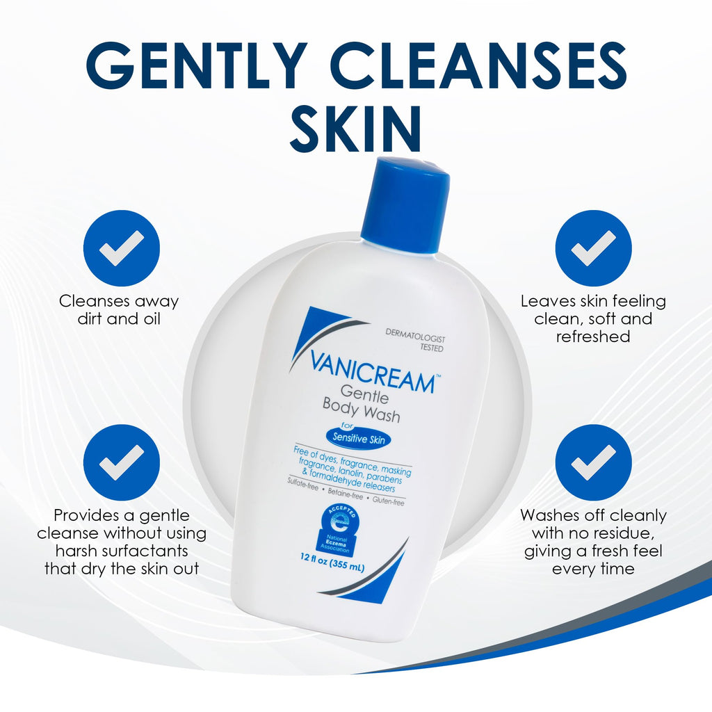 Vanicream Gentle Body Wash -12 fl oz - Formulated Without Common Irritants for Those with Sensitive Skin - FENGGESTORE20