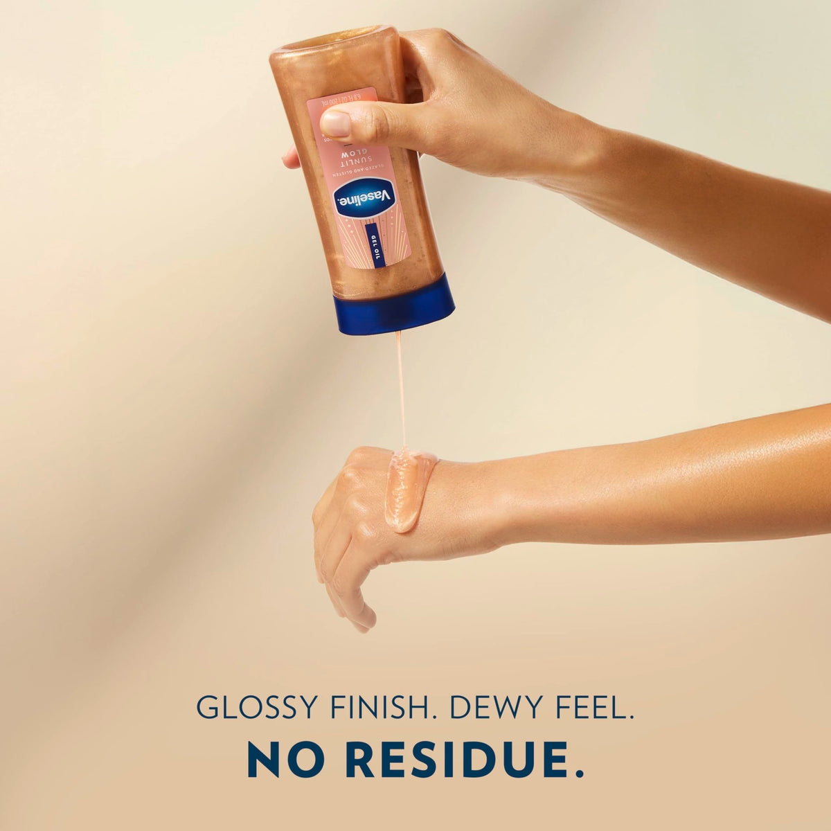 Vaseline Glazed and Glisten Sunlit Glow Body Gel Oil Vanilla Cocoa Shimmering with Ultra-Hydrating Lipids - FENGGESTORE20