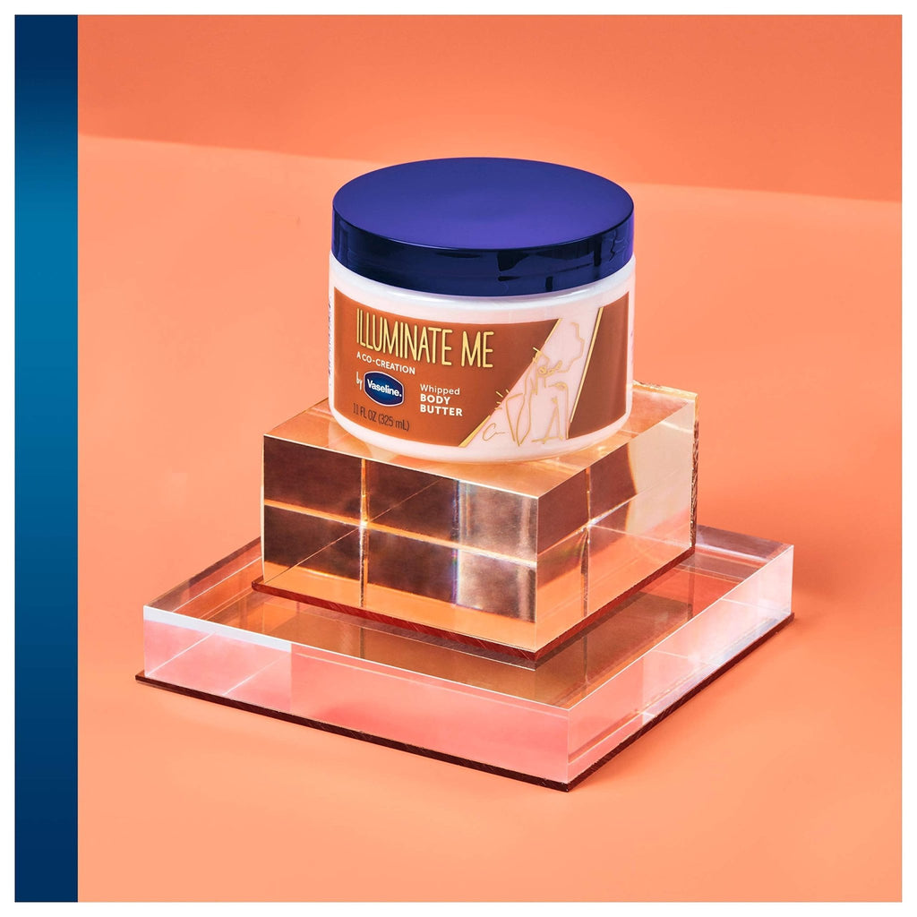 Vaseline Illuminate Me Shea Butter Whipped Body Butter for Melanin Rich Skin Provides 24 Hour Moisturization for Dry Skin 11 oz - FENGGESTORE20