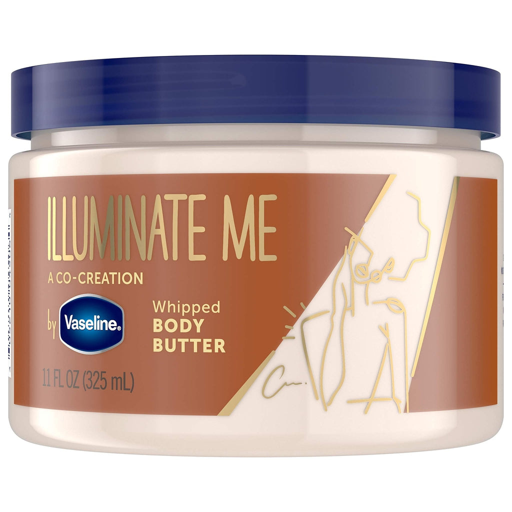 Vaseline Illuminate Me Shea Butter Whipped Body Butter for Melanin Rich Skin Provides 24 Hour Moisturization for Dry Skin 11 oz - FENGGESTORE20