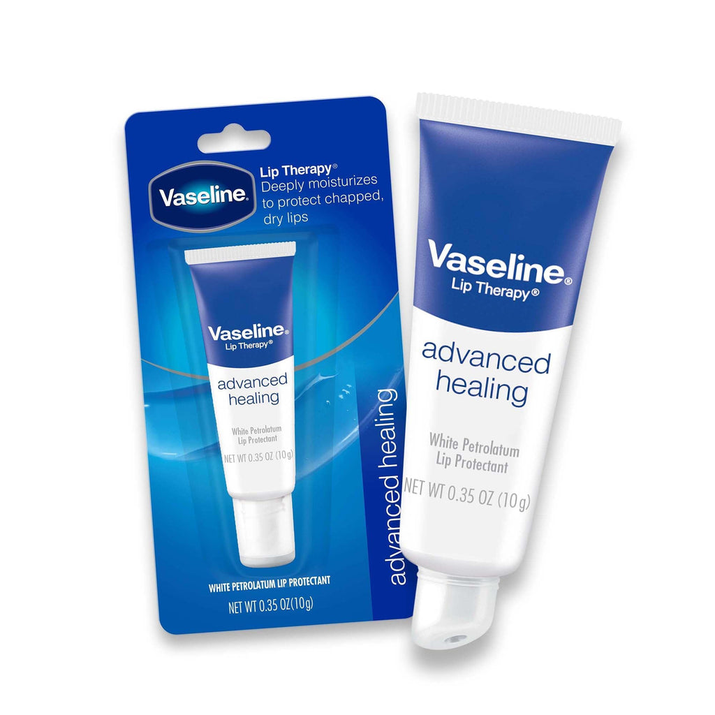 Vaseline Lip Therapy Advanced Healing 3-Pack – White Petroleum Moisturizing Lip Balm for Extremely Dry Lips, 0.35 Oz Ea - FENGGESTORE20