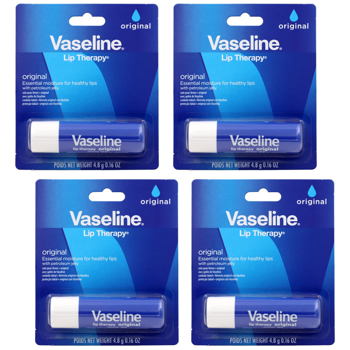 Vaseline Lip Therapy Care Original, Fast-Acting Nourishment, Ideal for Chapped, Dry, Cracked, or Damaged Lips - FENGGESTORE20