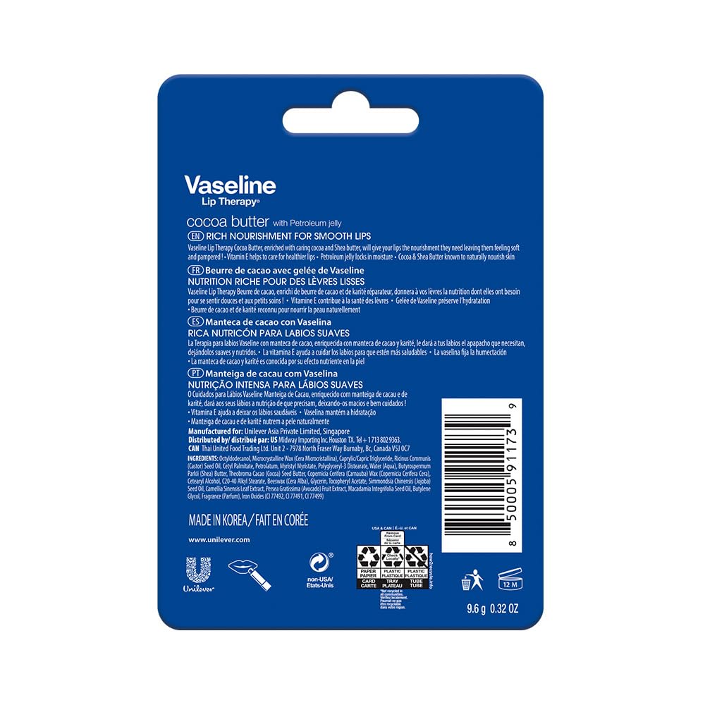 Vaseline Lip Therapy Cocoa Butter Twin Pack - FENGGESTORE20