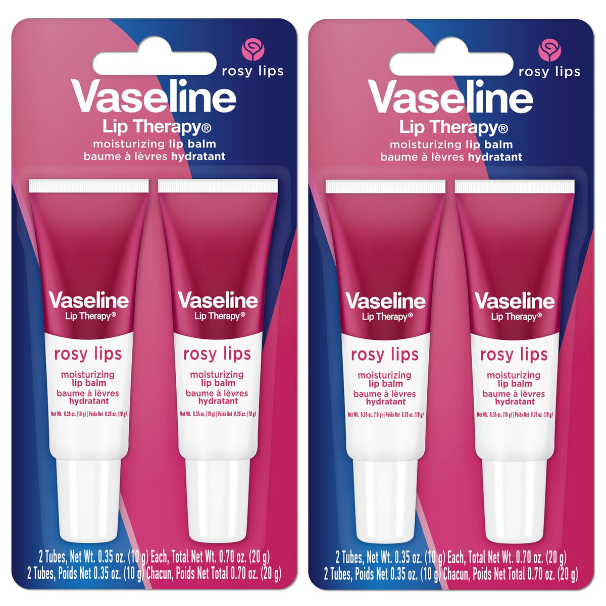 Vaseline Lip Therapy Rosy Lips Moisturizing Lip Balm - Twin Pack (2-Pack) - FENGGESTORE20