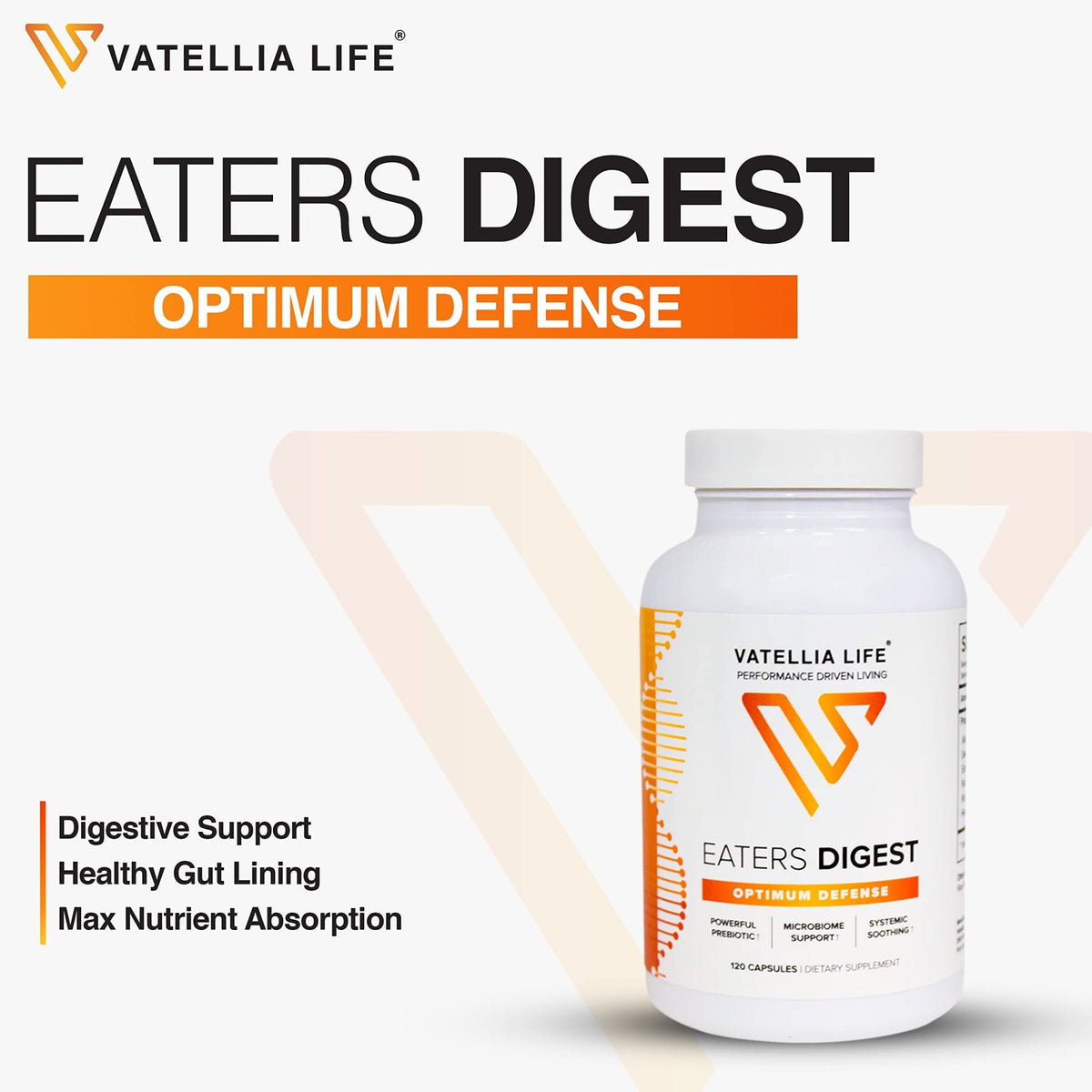 Vatellia Life New from Eaters Digest | Prebiotic | Probiotic | Digestive Support | Gut Soothing | Healthy Gut Lining | Max Nutrient Absorption - FENGGESTORE20