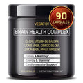 VEGATOT Brain Booster Brain Health Complex Supplement Concentrated with CoQ-10 VIT B6 Lion's Mane Ginkgo Biloba Lemon Balm Ginseng - FENGGESTORE20