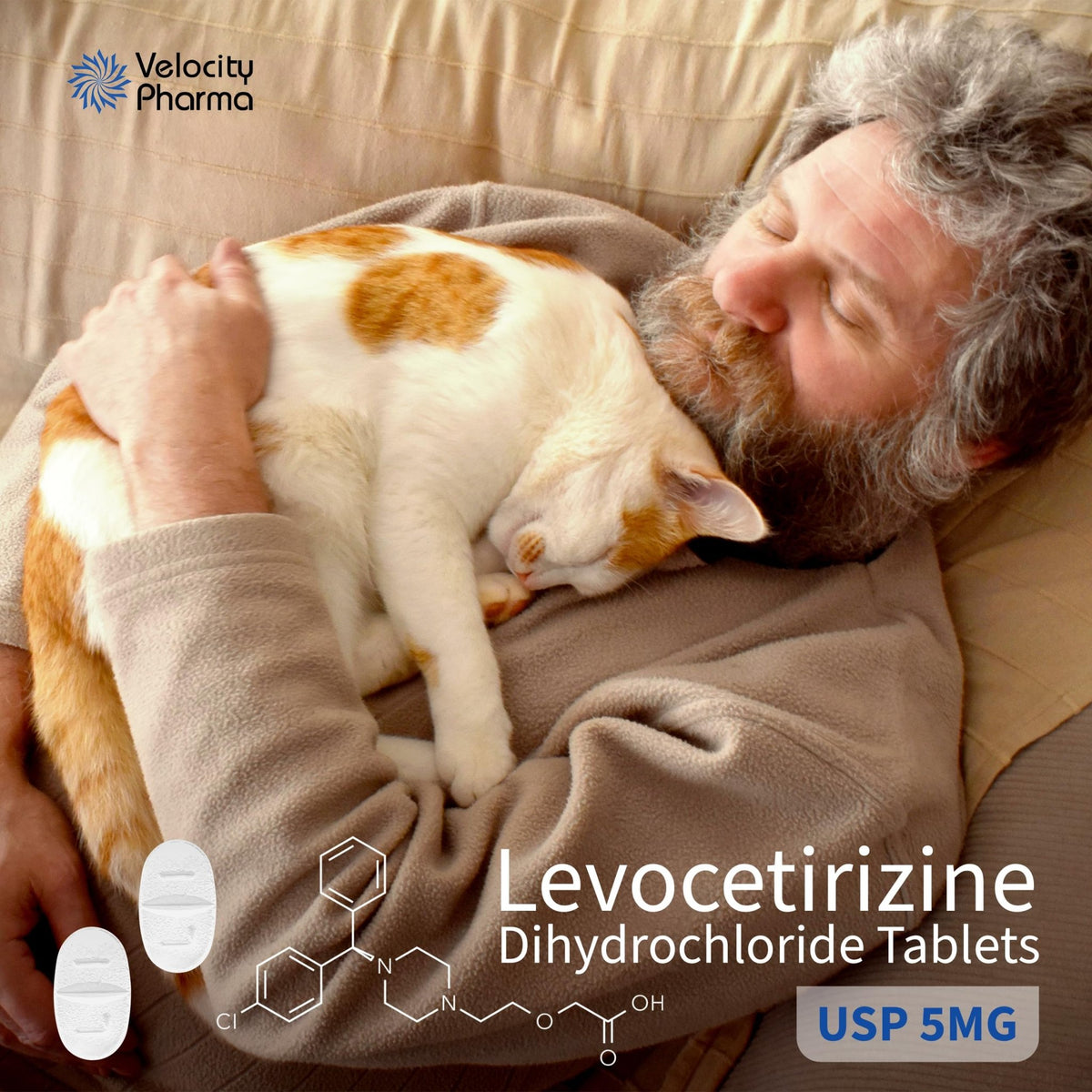 Velocity Pharma Levocetirizine Dihydrochloride 5mg USP Tablets, 24 Hour Allergy Relief Non-Drowsy Antihistamine, 360 Count - FENGGESTORE20