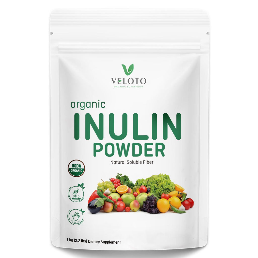 VELOTO Organic Inulin Powder – Prebiotic Fiber Supplement for Smoothies & Drinks, 2.2 lb, Flavorless, Water Soluble, Vegan & Non-GMO - FENGGESTORE20