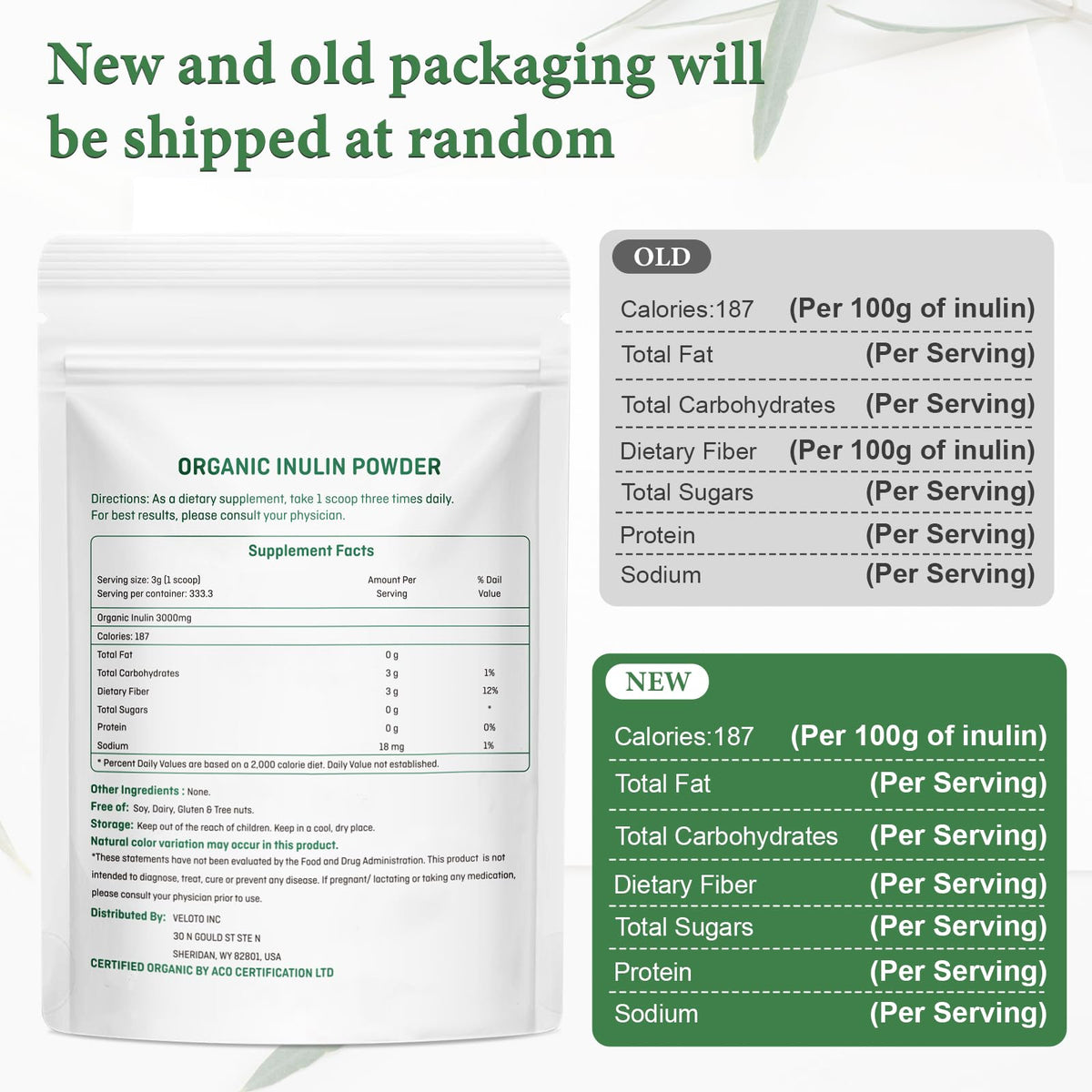 VELOTO Organic Inulin Powder – Prebiotic Fiber Supplement for Smoothies & Drinks, 2.2 lb, Flavorless, Water Soluble, Vegan & Non-GMO - FENGGESTORE20