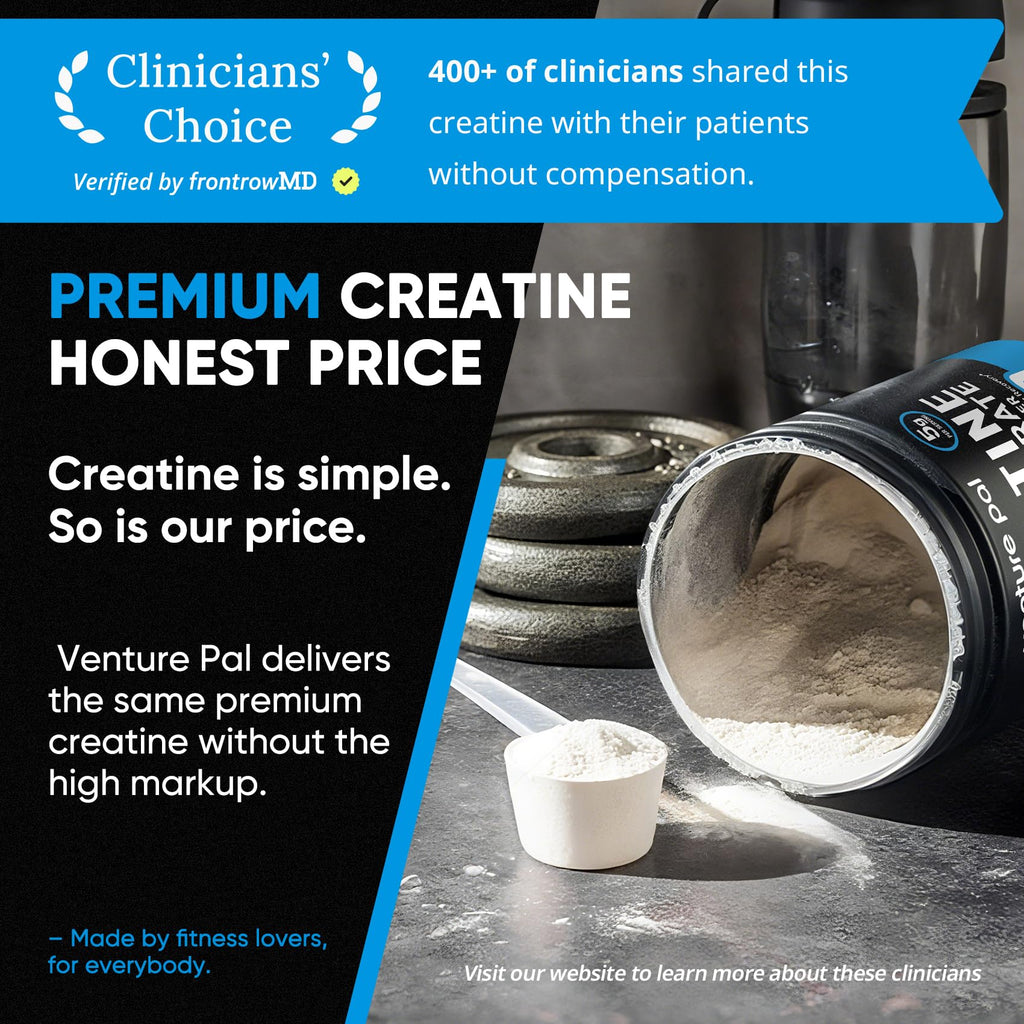 Venture Pal 100% Pure Micronized Creatine Monohydrate Powder, Unflavored Creatine for Women & Men, Vegan, Keto, Gluten Free, 5 g (5000mg) per Serving - FENGGESTORE20
