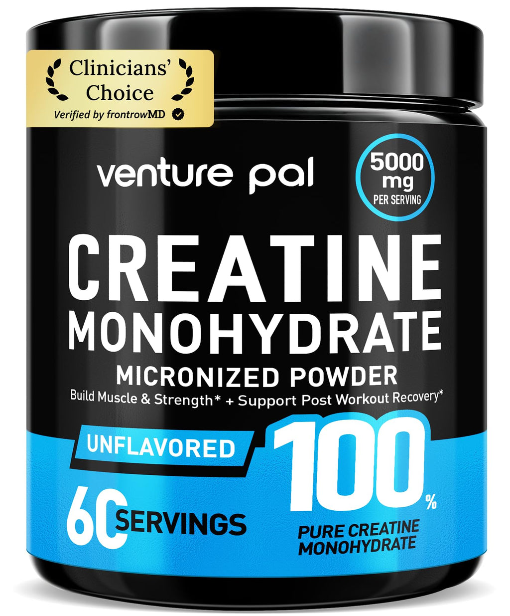 Venture Pal 100% Pure Micronized Creatine Monohydrate Powder, Unflavored Creatine for Women & Men, Vegan, Keto, Gluten Free, 5 g (5000mg) per Serving - FENGGESTORE20