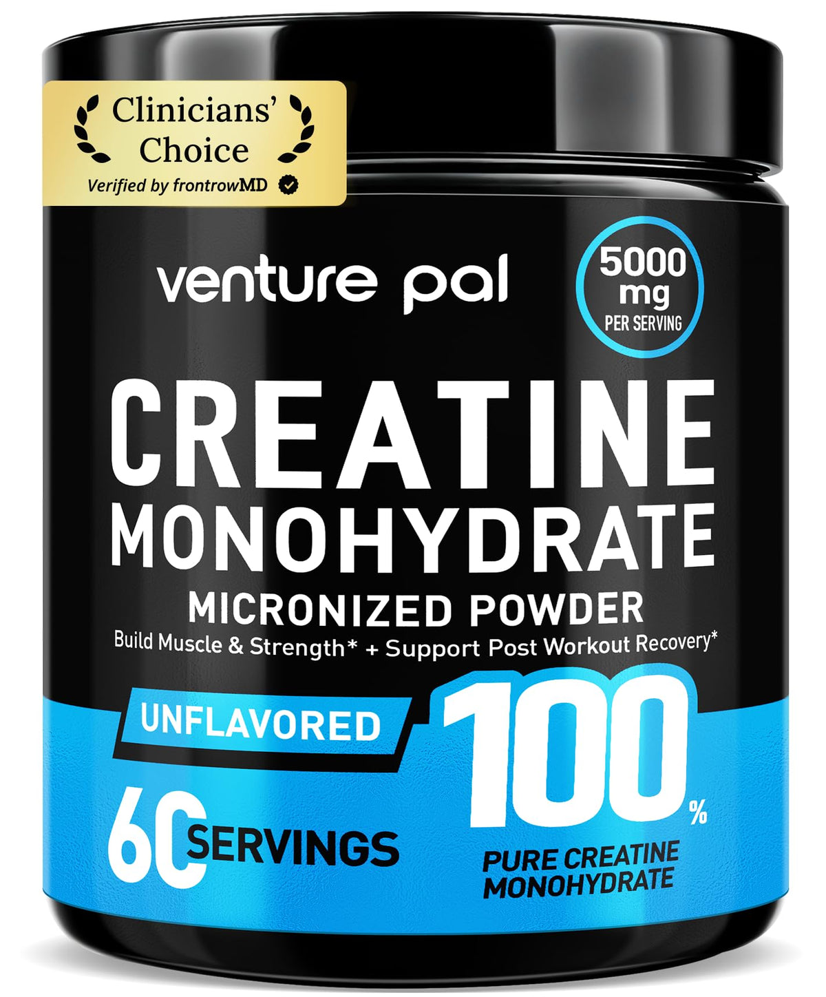 Venture Pal 100% Pure Micronized Creatine Monohydrate Powder, Unflavored Creatine for Women & Men, Vegan, Keto, Gluten Free, 5 g (5000mg) per Serving - FENGGESTORE20
