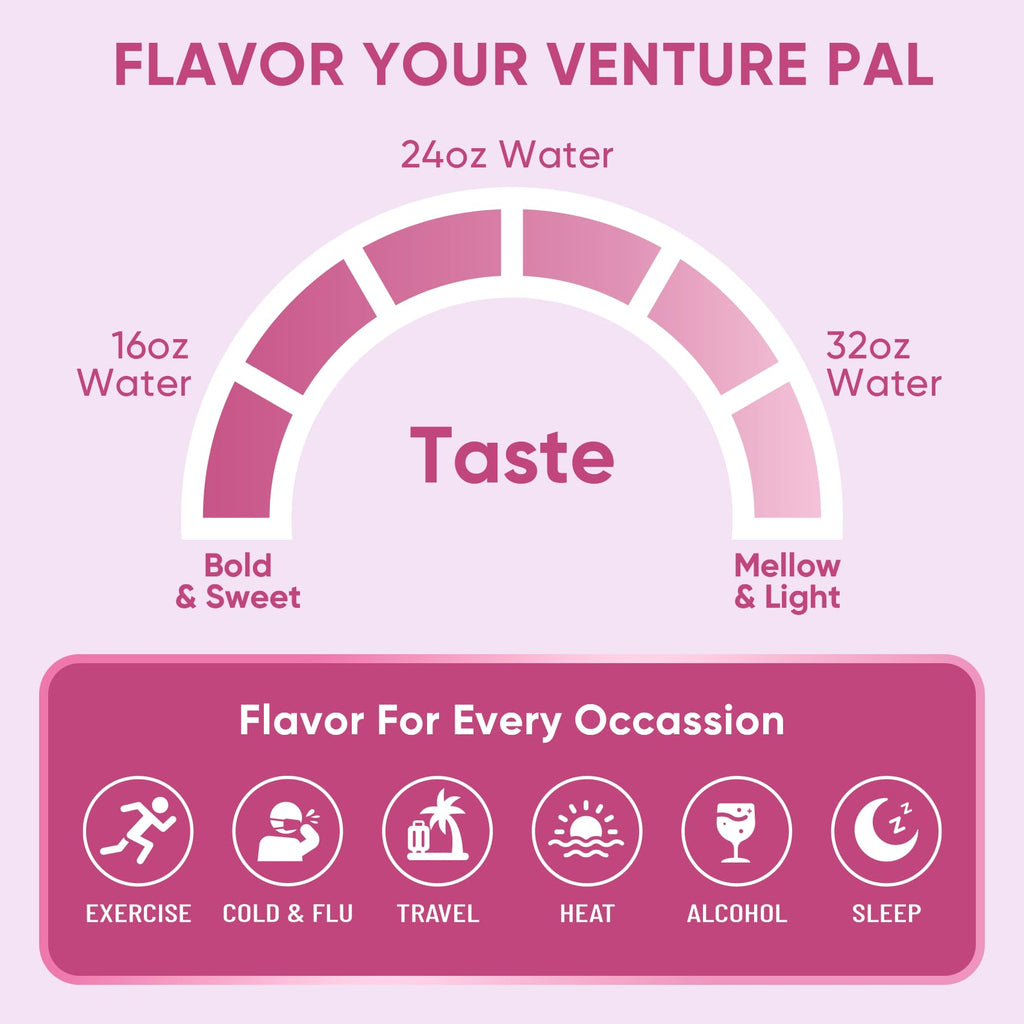 Venture Pal Sugar Free Electrolyte Powder Packets - Liquid Daily IV Hydration Packets | Electrolytes Drink Mix with 5 Vitamins & 7 Electrolytes | Keto Friendly | Non-GMO | Certified Vegan | 16 Sticks - FENGGESTORE20