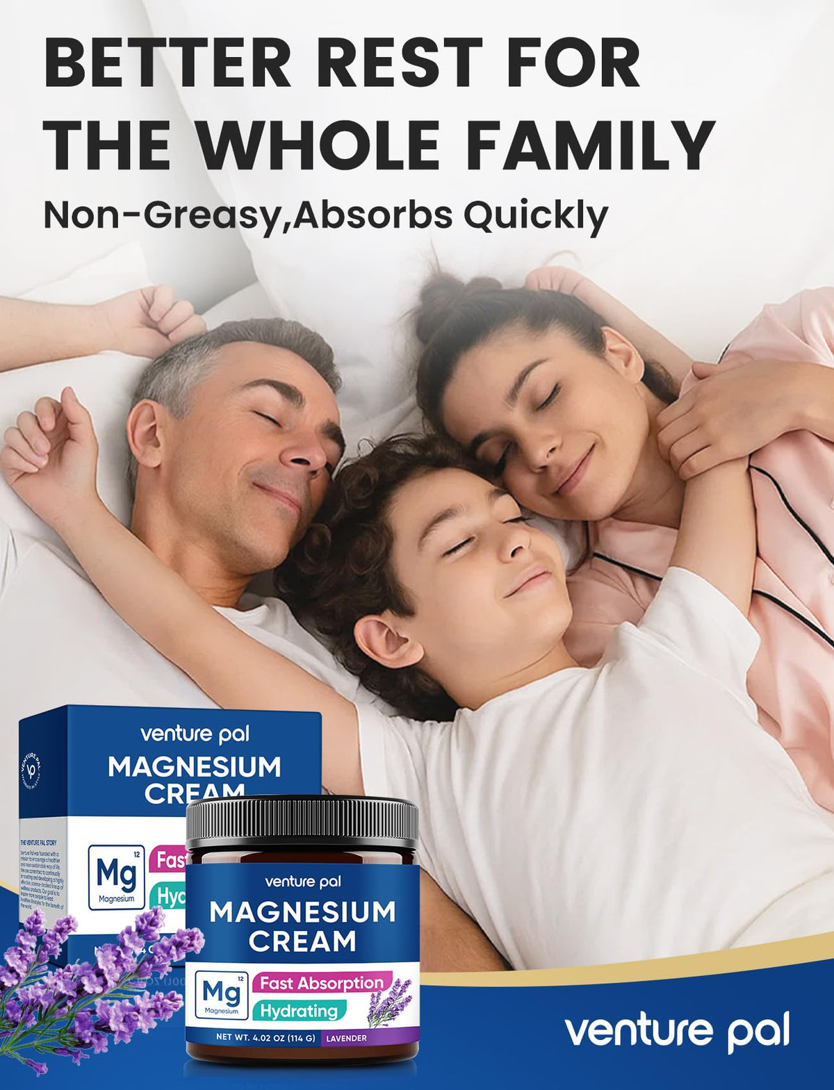 Venture Pal Topical Magnesium Cream, Fast-Absorbing Magnesium Moisturizing Lotion with Coconut Oil - FENGGESTORE20