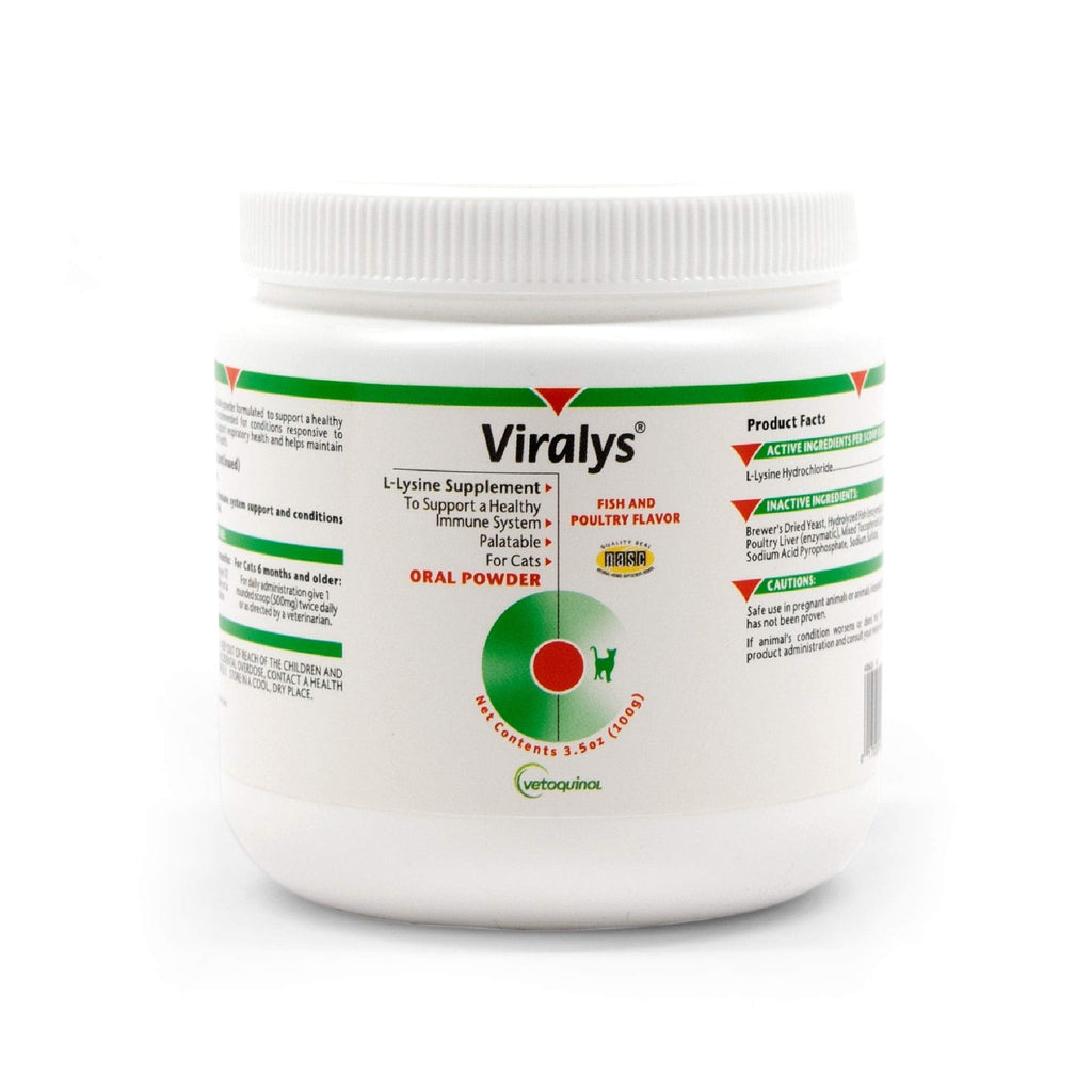 Vetoquinol Viralys Daily L-Lysine Powder for Cats and Kittens, Fish Flavored Lysine Supplement for Cats and Kittens to Support Immune Health - FENGGESTORE20
