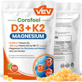 VEV Vitamin D3 K2 10,000 IU Magnesium Supplement – with Vitamin D and K (MK-7), Magnesium Glycinate & Malate, Zinc Citrate - FENGGESTORE20