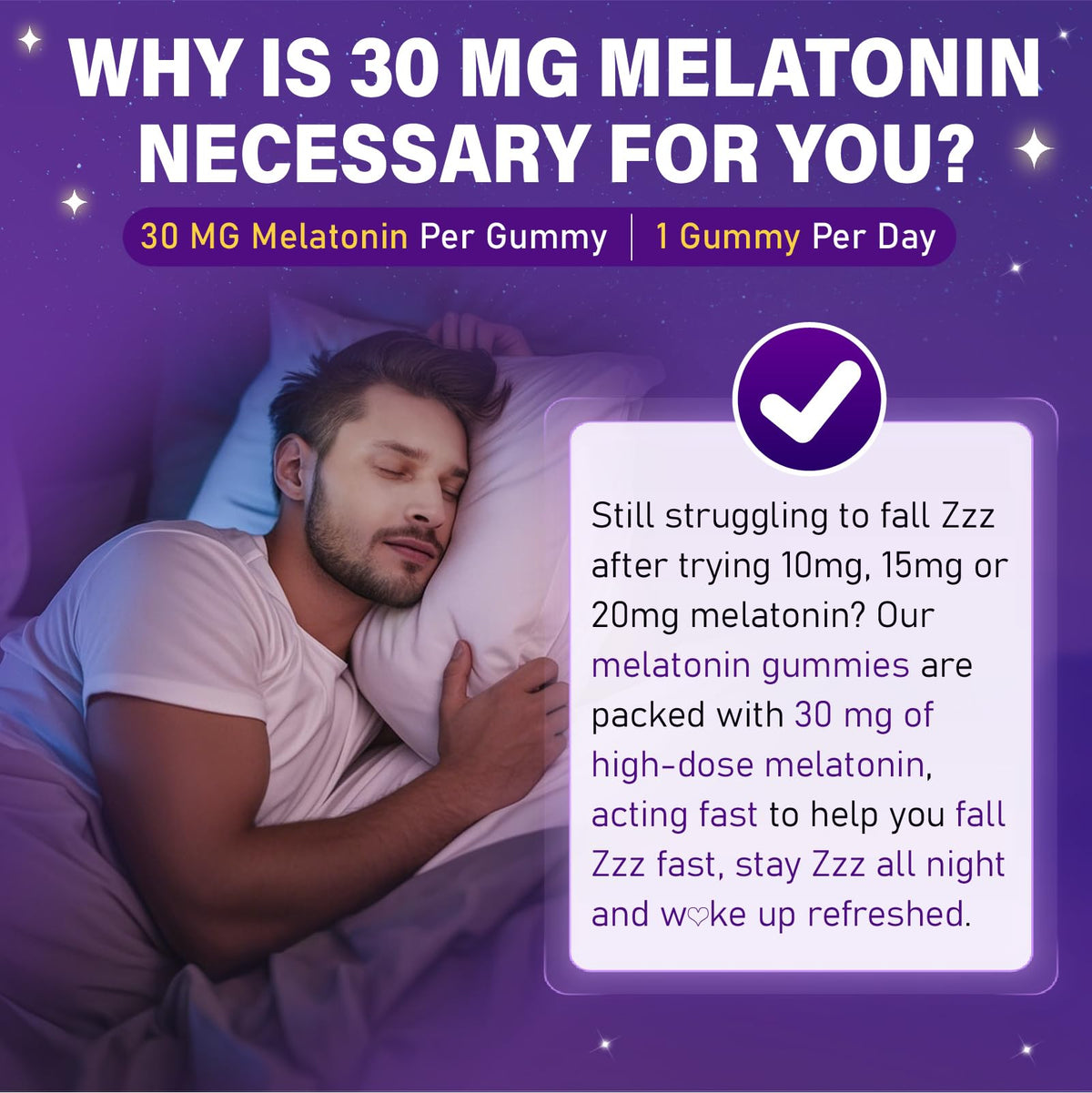 Veyttisy Melatonin 30mg Gummies for Adults - Sugar Free Melatonin Gummies Maximum Strength with Magnesium, B6, GABA & Botanical Blend - Non-Habit Forming,Vegan - FENGGESTORE20
