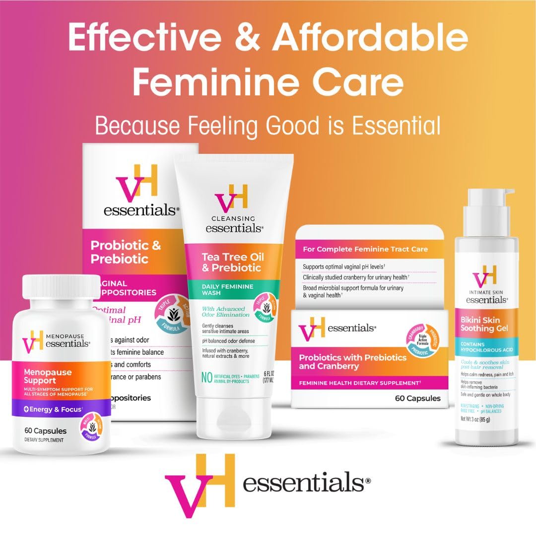 vH essentials Probiotics with Prebiotics and Cranberry Feminine Health Supplement - 60 Capsules - FENGGESTORE20