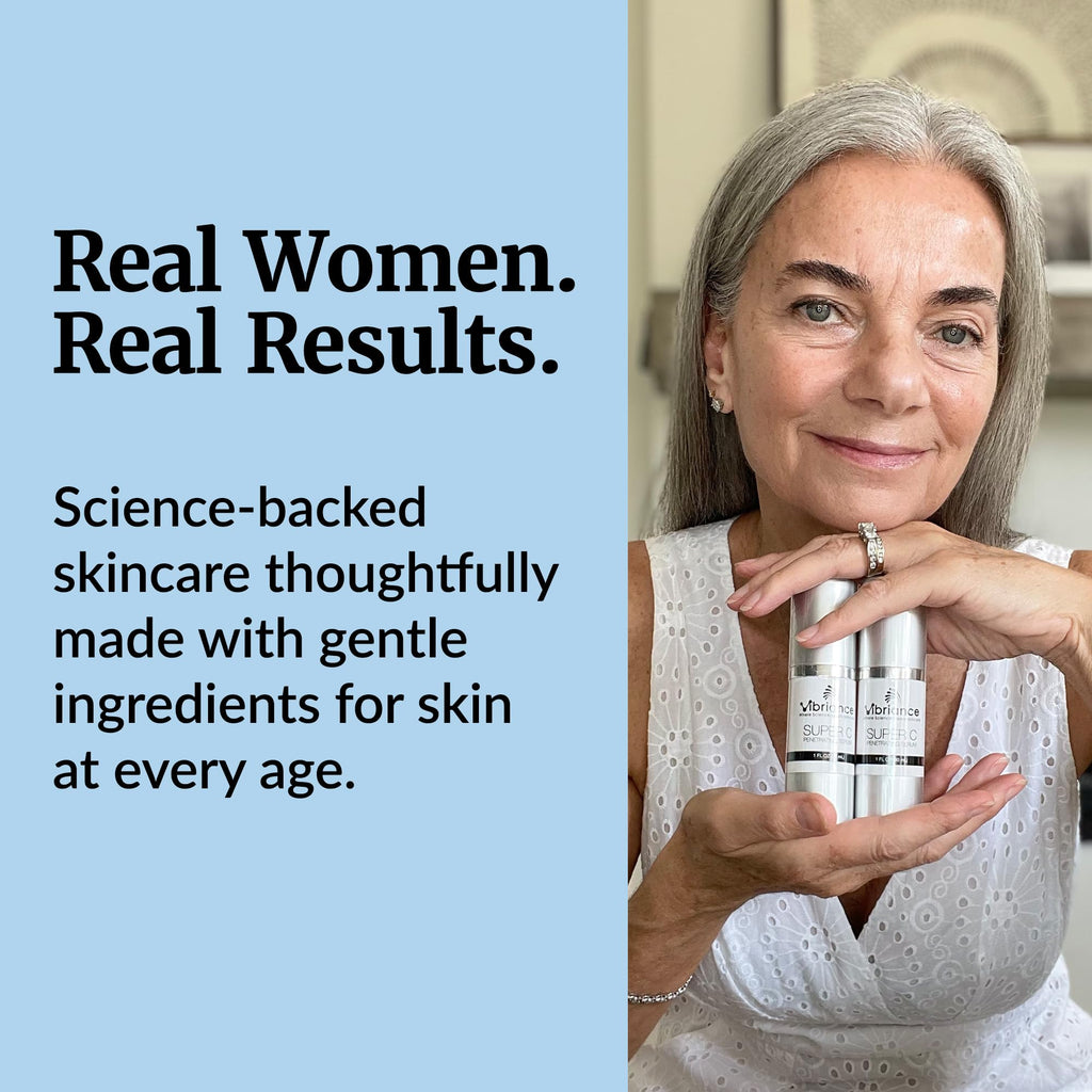 Vibriance Super C Serum for Mature Skin - All-in-One Vitamin Formula Hydrates, Firms, - FENGGESTORE20