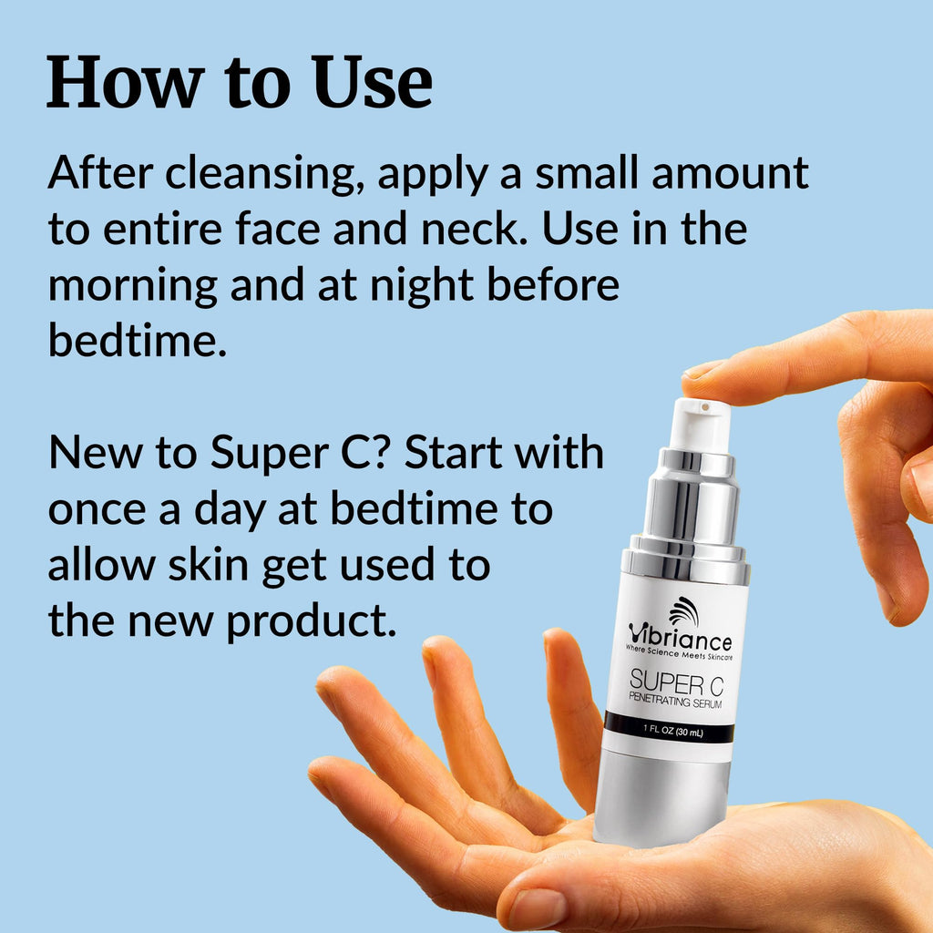 Vibriance Super C Serum for Mature Skin - All-in-One Vitamin Formula Hydrates, Firms, Lifts, Smooths, Targets Age Spots, Wrinkles, 1 fl oz - Pack of 3 - FENGGESTORE20