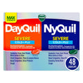 Vicks Dayquil & Nyquil Severe Co-Pack, Cold & Flu Medicine, Powerful Relief For Headache, Fever, Sore Throat, Minor Aches & Pains, Congestion, Sinus Pressure, Stuffy Nose, And Cough, 48 Liquicaps - FENGGESTORE20