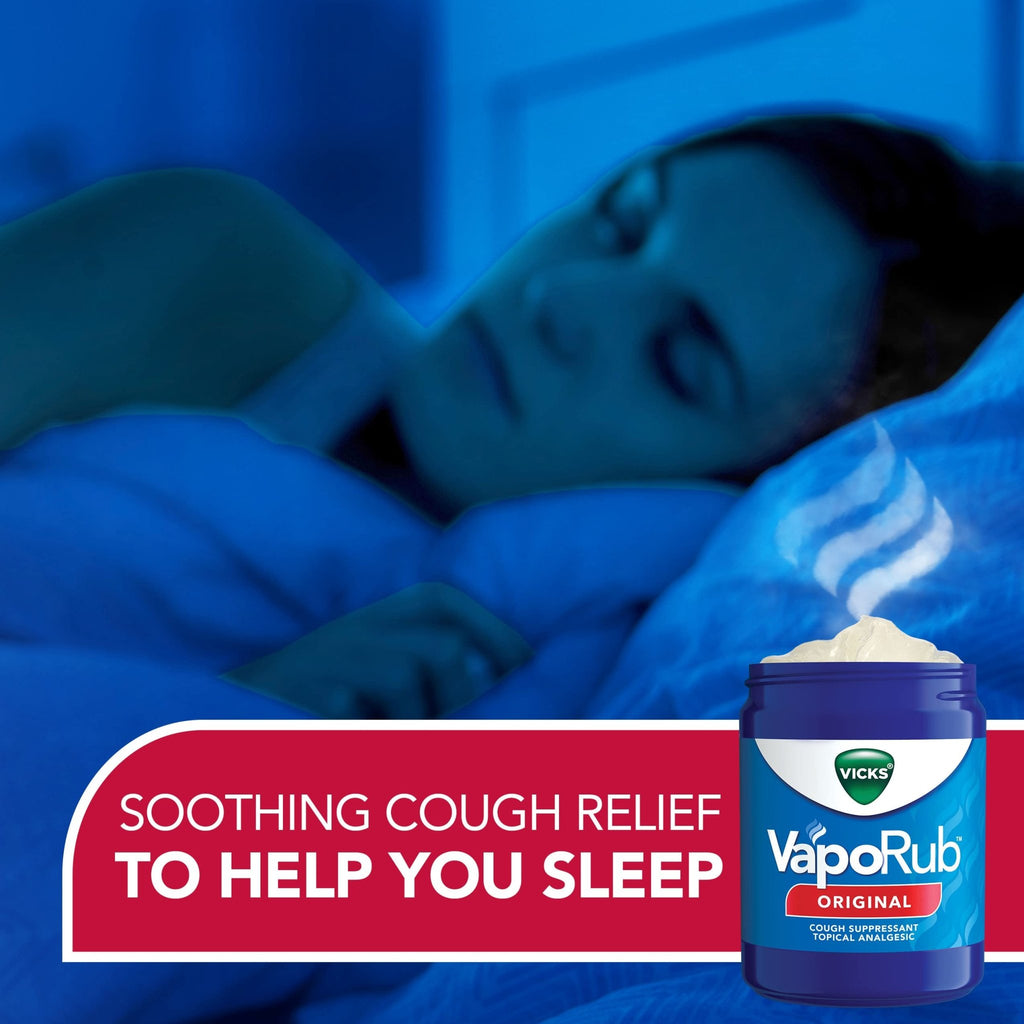 Vicks VapoRub, Original, Cough Suppressant, Topical Chest Rub & Analgesic Ointment, Medicated Vicks Vapors, Relief from Cough Due to Cold, Aches & Pains, 1.76oz each (pack of 3) - FENGGESTORE20