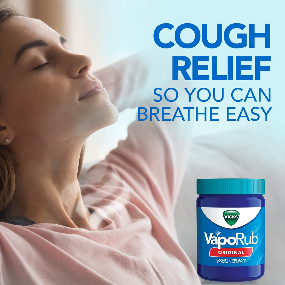 Vicks VapoRub, Original, Cough Suppressant, Topical Chest Rub & Analgesic Ointment, Medicated Vicks Vapors, Relief from Cough Due to Cold, Aches & Pains, 1.76oz each (pack of 3) - FENGGESTORE20