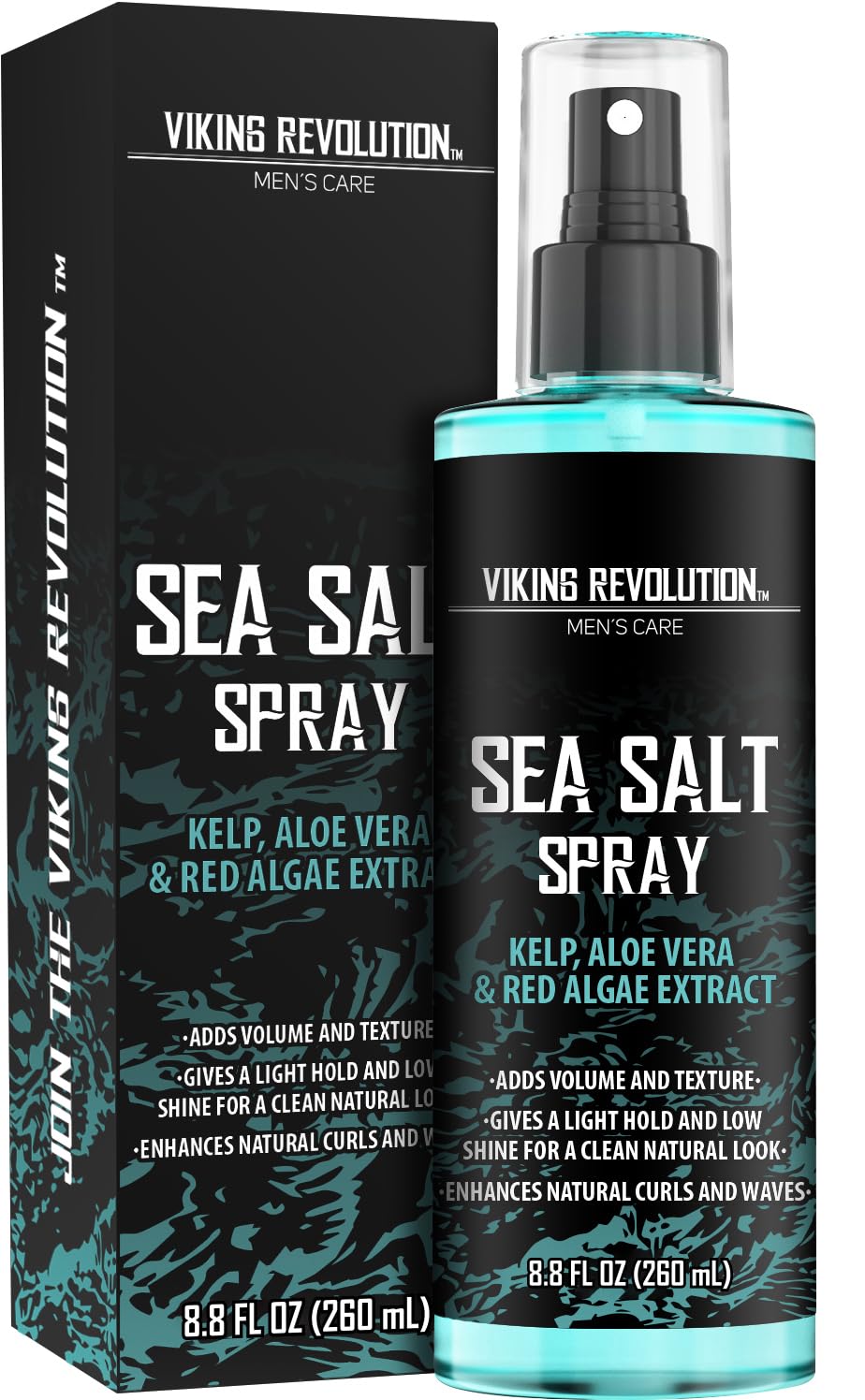 Viking Revolution Sea Salt Spray for Men - Hair Texturizing Spray with Kelp, Aloe Vera and Red Algae Extract - Surf Sprays to Add Volume - FENGGESTORE20