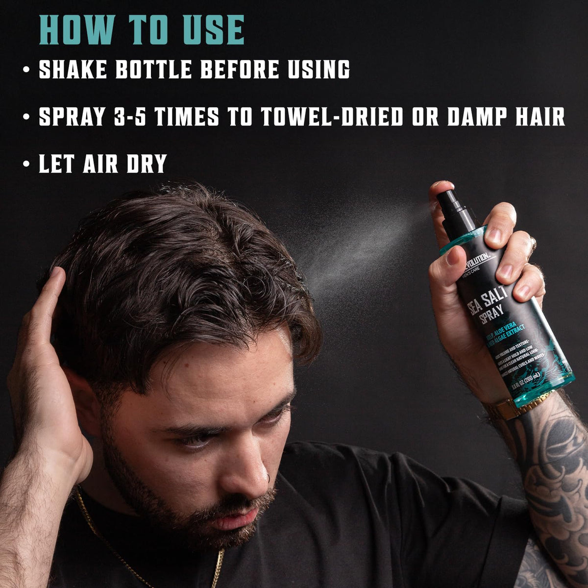Viking Revolution Sea Salt Spray for Men - Hair Texturizing Spray with Kelp, Aloe Vera and Red Algae Extract - Surf Sprays to Add Volume - FENGGESTORE20