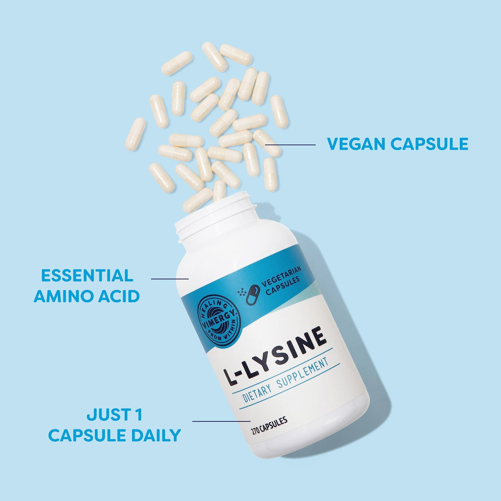 Vimergy L-Lysine – Promotes Healthy Skin, Hair & Nails* – Supports Healthy Metabolism* – Vegan, Non-GMO & Gluten-Free – 270 Capsules - FENGGESTORE20