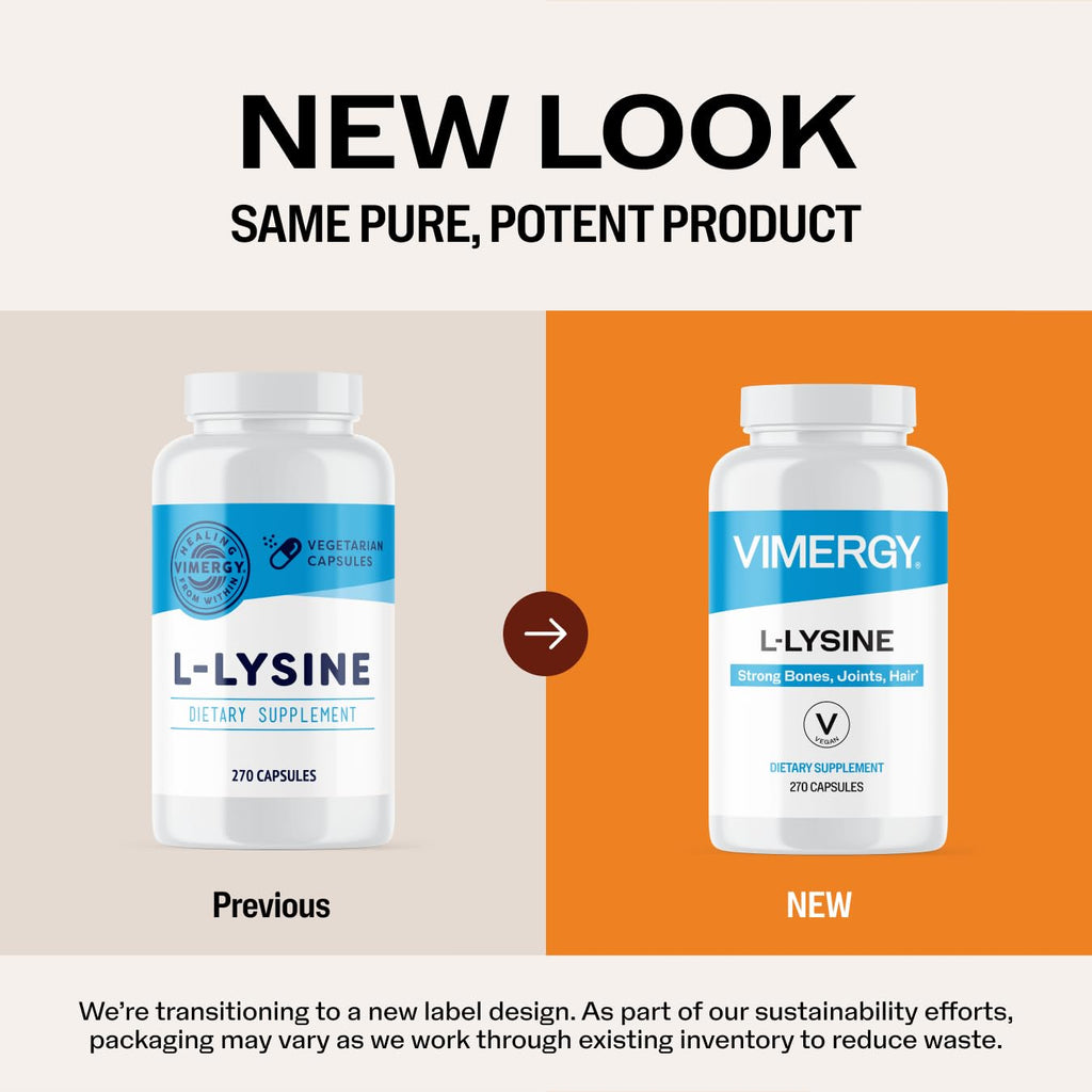 Vimergy L-Lysine – Promotes Healthy Skin, Hair & Nails* – Supports Healthy Metabolism* – Vegan, Non-GMO & Gluten-Free – 270 Capsules - FENGGESTORE20