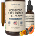 VINATURA Wormwood Black Walnut Cloves Liquid - Cleanse, Detox for Humans with Papaya Leaf and Pumpkin Seed, - FENGGESTORE20