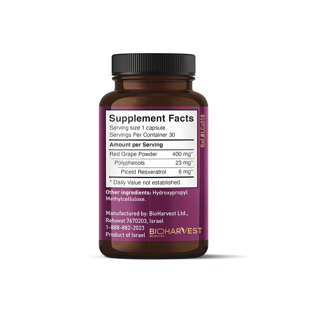 VINIA Piceid Resveratrol Supplement Capsules. Increases Blood Flow and Nitric Oxide. Blood Pressure and Heart Health Support - FENGGESTORE20