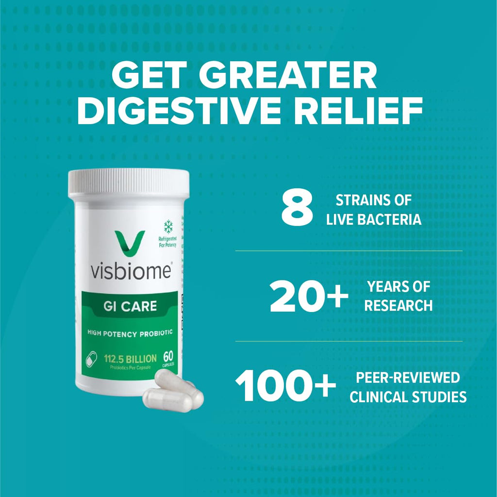 Visbiome® GI Care - High Potency Probiotic - 112.5 Billion CFU Live Probiotics, Original De Simone Formulation - FENGGESTORE20