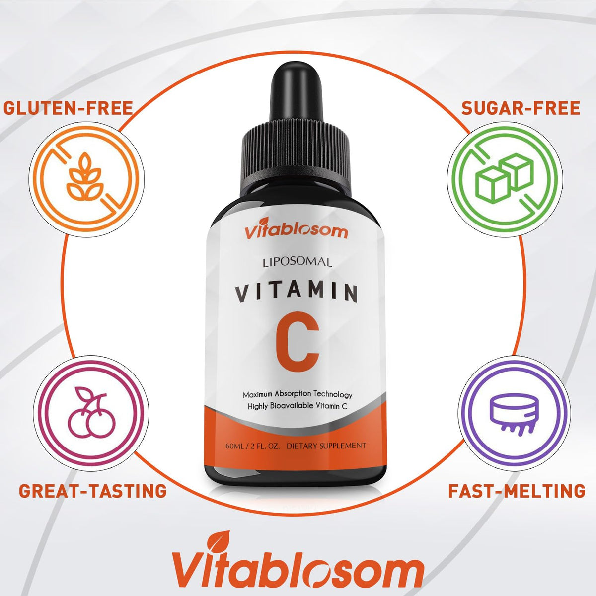 Vitablosom Liposomal Vitamin C 2000mg Liquid for Adults, High Absorption VIT C, Maximize Vitamin C, Immune System & Antioxidant Support, 60ML (2 Bottle) - FENGGESTORE20
