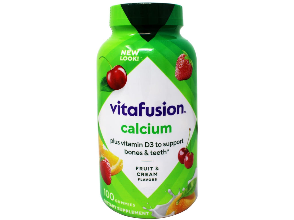 VitaFusion Calcium 500 mg Dietary Supplement Gummies Natural Fruit and Cream Flavors - 100 ct, Pack of 2 - FENGGESTORE20