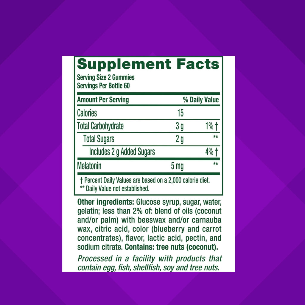 Vitafusion Extra Strength Melatonin Gummy Vitamins, 5mg, 120 ct Gummies - FENGGESTORE20