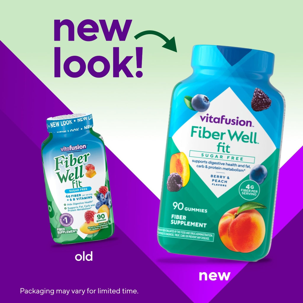Vitafusion Fiber Well Fit Gummies Supplement, 90 Count (Packaging May Vary) - FENGGESTORE20