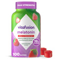 vitafusion Max Strength 10 mg Melatonin Gummies, Strawberry Flavored, Adult Melatonin Gummy Vitamin Supplement, 100 Count, 50 Day Supply - FENGGESTORE20