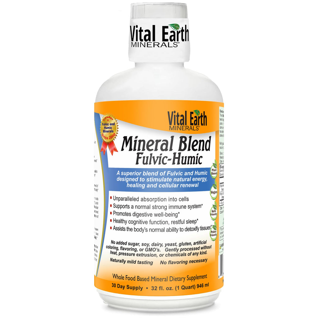 Vital Earth Minerals Fulvic Humic Mineral Blend Liquid – Fulvic Acid Supplement with 70+ Trace Minerals, Electrolytes for Recovery - FENGGESTORE20