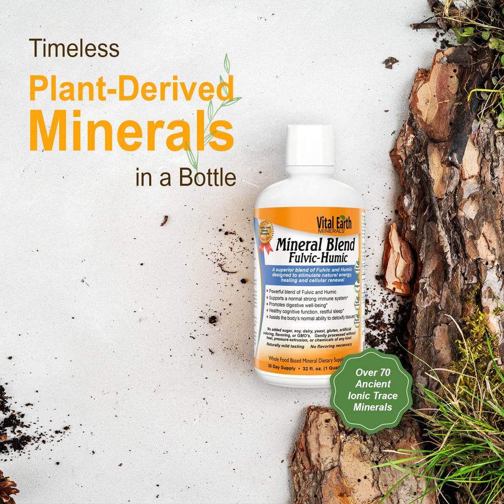 Vital Earth Minerals Fulvic Humic Mineral Blend Liquid – Fulvic Acid Supplement with 70+ Trace Minerals, Electrolytes for Recovery - FENGGESTORE20
