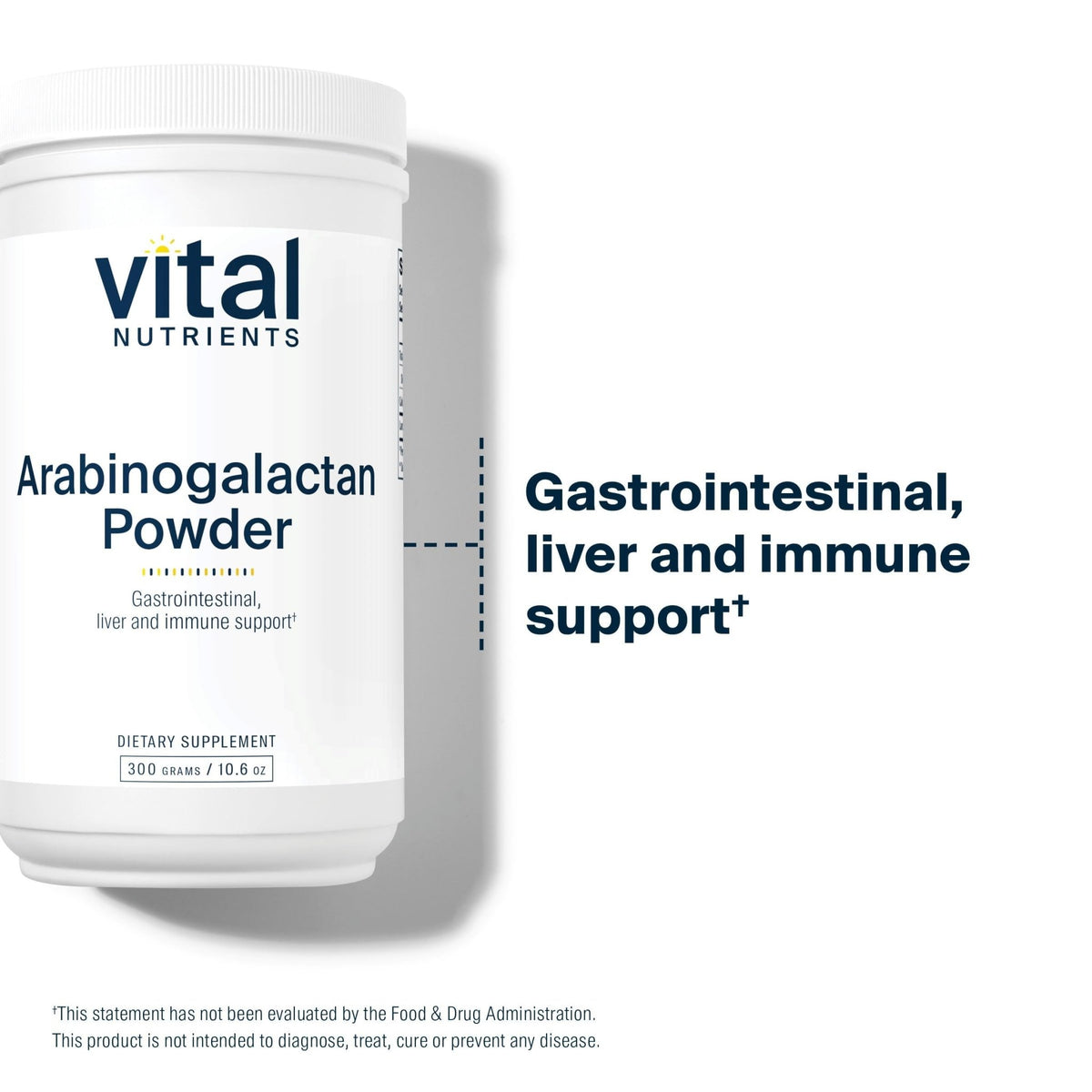 Vital Nutrients Arabinogalactan Powder - Vegan Prebiotic Fiber Supplement for GI Health, Liver, and Immune Support - FENGGESTORE20
